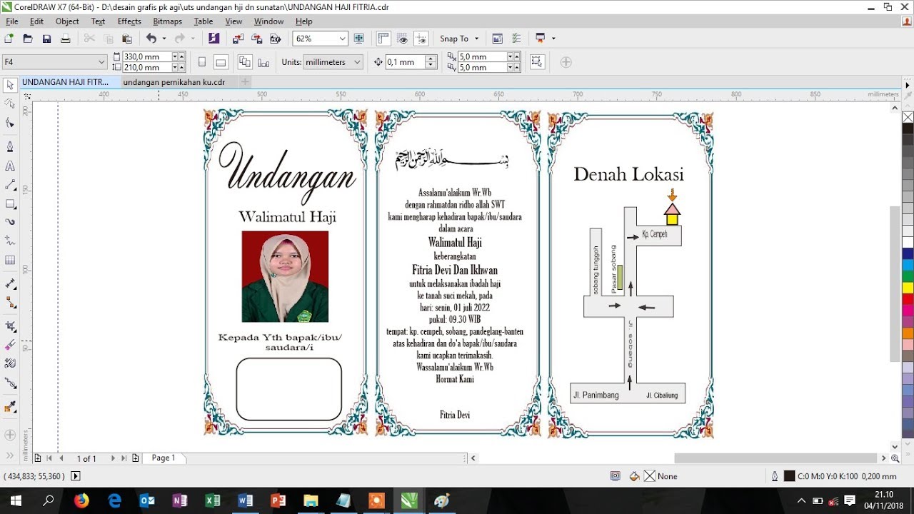 TUTORIAL MEMBUAT UNDANGAN HAJI SEDERHANA MENGGUNAKAN COREL DRAW X7