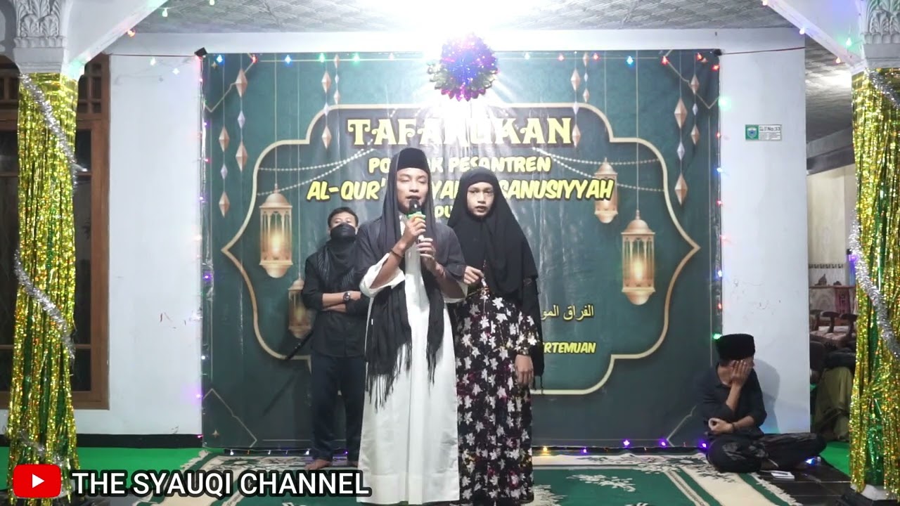 SAMBUTAN PERWAKILAN DARI SANTRI MUKIM DI ACARA TAFARUKAN PONPES AL QURANIYYAH ASSANUSIAH KADU MERAK