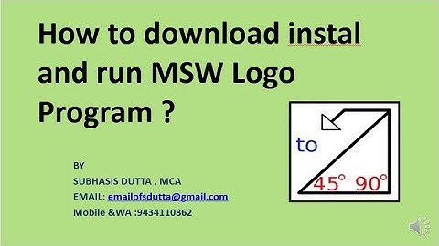How to download install and run MSW Logo Program