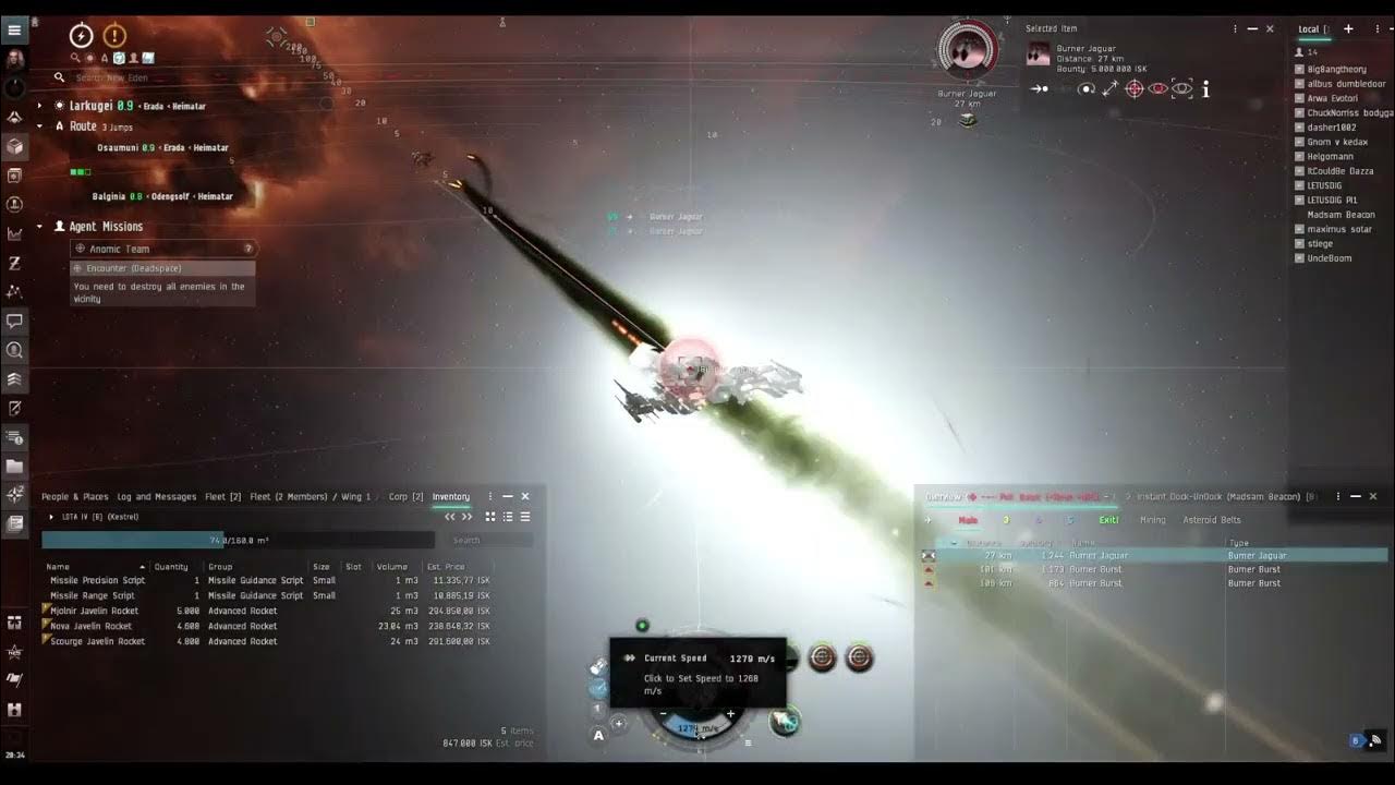 Eve Online Anomic Team jaguar Cheap Kestrel for burner missions