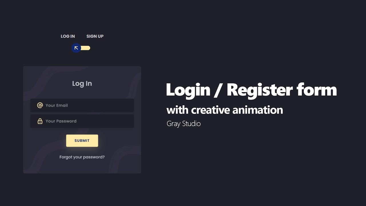 Speed code: Login / Register form with creative animation - YouTube