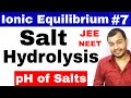 Ionic Equilibrium 07 || Salt Hydrolysis IIT JEE MAINS / JEE ADVANCE / NEET || pH of Salts