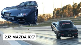 WILD Rx7 wheelstand and 7.17 @ 202mph pb for LOL13B