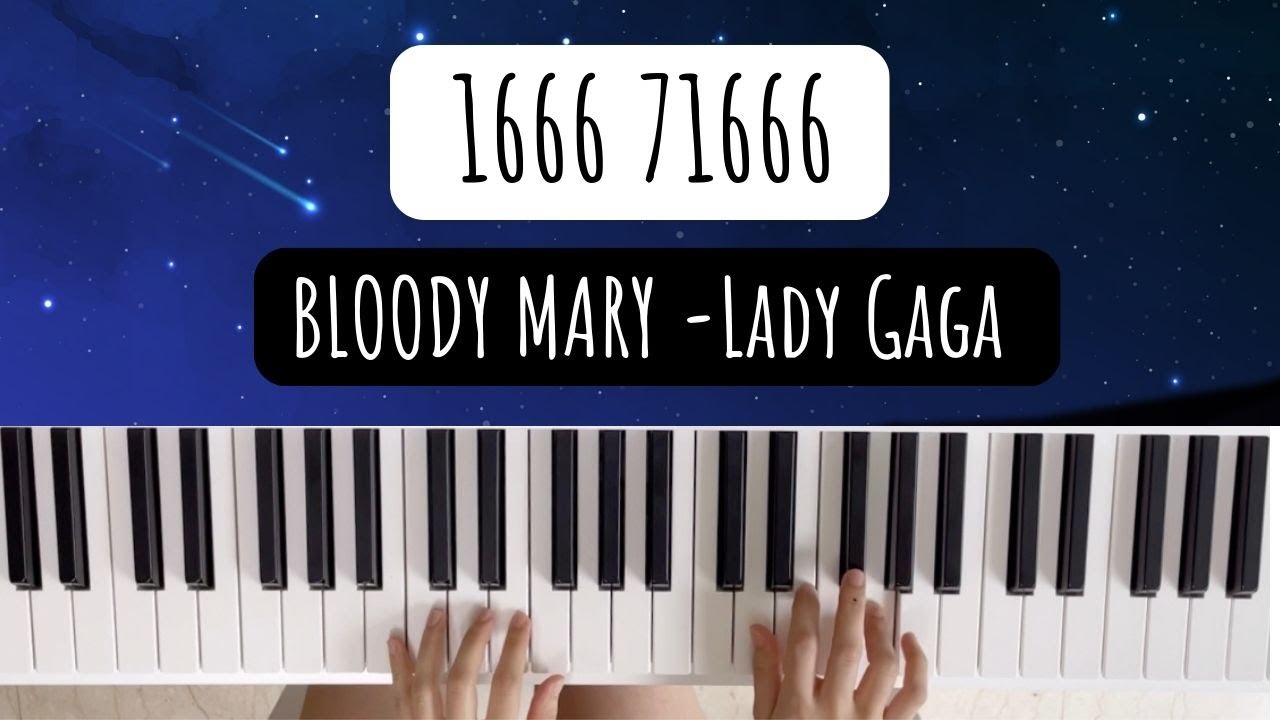 *EASY* Bloody Mary Lady Gaga (Easy Piano Tutorial in Numbers for Beginners) wednesdaydance