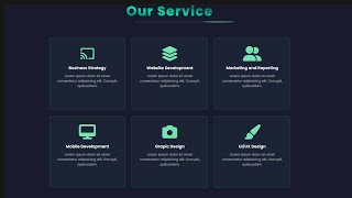 Responsive Our  Service Section Using HTML and CSS  || How to Create  Responsive Service Section