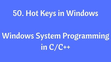 50.Hot Keys in Windows- Windows System Programming in C/C++