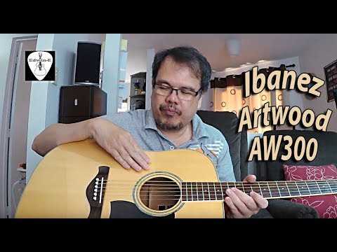 Ibanez Artwood AW300 NT Acoustic Guitar Demo Review strung with Martin M175 strings