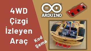 Çizgi İzleyen Araç 4WD | Arduino ve TCRT5000 ile Çizgi Takip Eden Robot | (Kod+Şema) | (Detaylı)