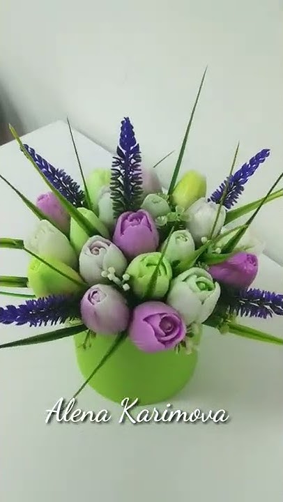 Букет из мыльных тюльпанов. Моё хобби 💐 - YouTube