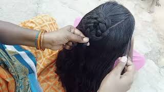 beautiful bridal hairstyle for wedding, simple and easy hairstyle #trending #hairstyletutorial