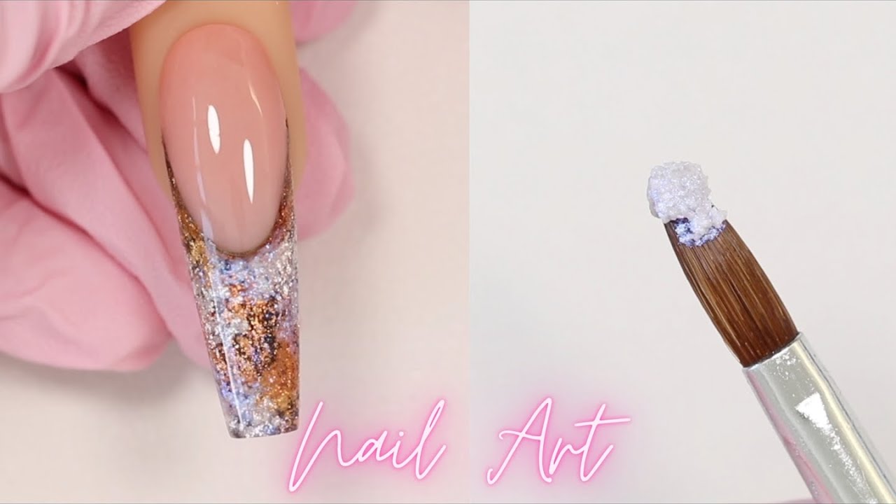 Efecto con Pigmentos Brillantes / Acrylic Nails 💅🏻✨ Nail Art