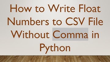 How to Write Float Numbers to CSV File Without Comma in Python