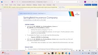Shelly Cashman Word 365 | Module 1: SAM Project 1a Springfield Insurance Company