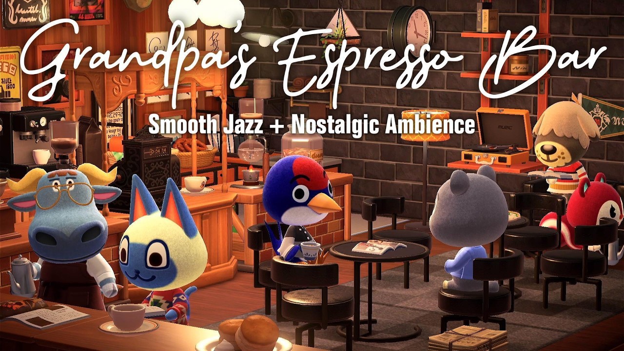 Grandpa's Espresso Bar ☕️🍪 Cozy Jazz Playlist | Animal Crossing Cafe Ambience | Study With Me BGM