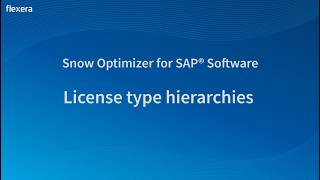 Snow Optimizer for SAP® Software license type hierarchies