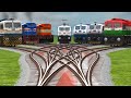 Branched Forked Railroads Crossing Trains || 3d Gameplay Runn Express Bumpy Railroad Tracks