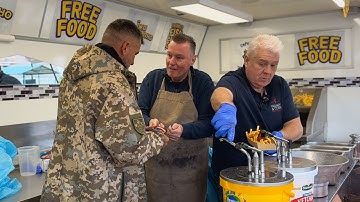 Frying fries 16 kilometers from the front line