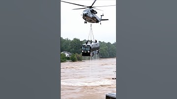Bridge COLLAPSES in Deadly Flood - Helicopter Rush to Rescue Trapped Vehicles! 🚁🚛#shorts #helicopter