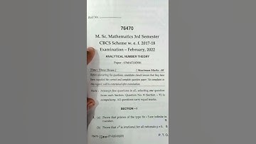 Mdu Regular msc maths 3rd sem (Analytic NumberTheory) paper feb 2022| #mduexams#math#mdupapers#mdu