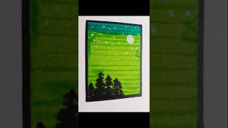 Easiest Scenery With Brush Markers For Beginners! #art #scenery #easy #drawing #brushpen #ytshorts