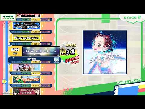 [pop'n music High☆Cheers!!] BOW AND ARROW H 正規/鏡 パーフェクト