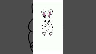 Cute Happy Rabbit Bunny Eating Carrot. Madeon Ipad Using Procreate