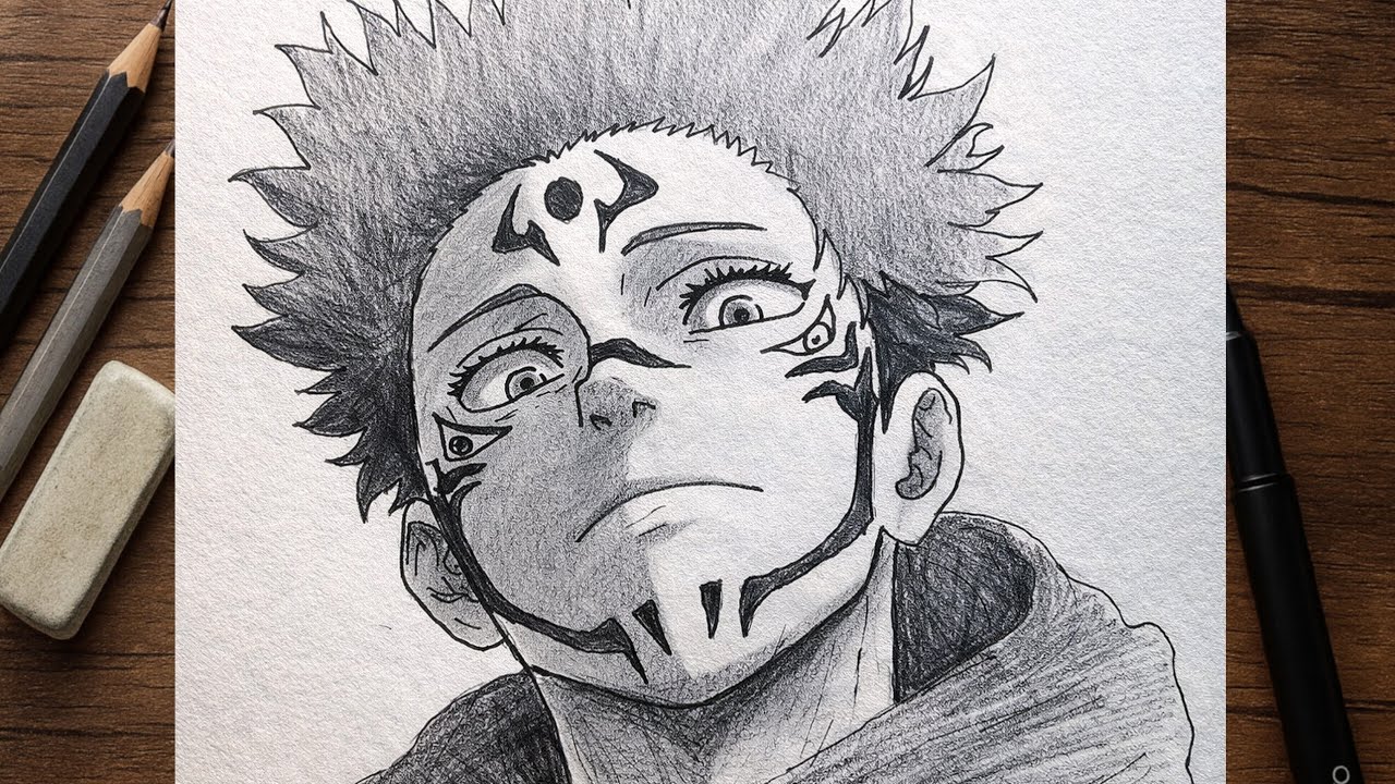 How to Draw Sukuna from Jujutsu Kaisen || Step by Step Anime Drawing || Sukuna Sketch Art