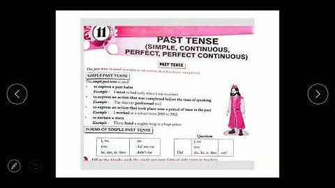 Past Tense ( Simple, Continuous, Perfect, Perfect continuous)