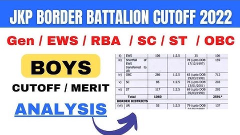 JK Police Border Battalion Cutoff 2022 #jkp