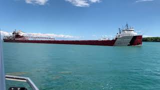 Cason J Callaway entering the Detroit River - Great Lakes freighter