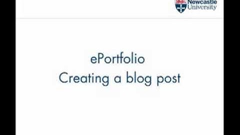 ePortfolio -  Creating a blog post