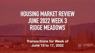 What's up with the Ridge-Meadows real estate market? | June 2022 Week 3