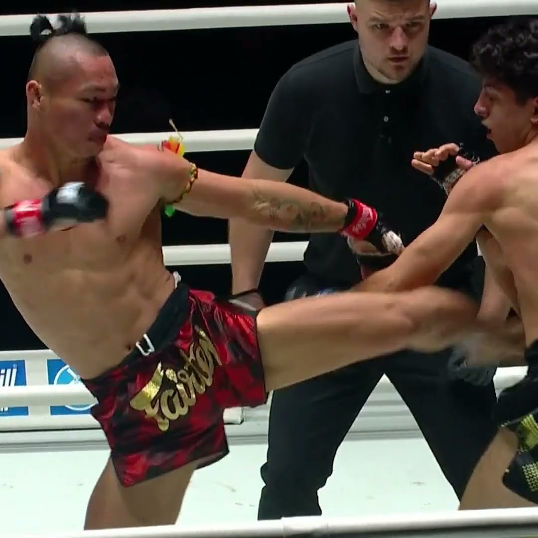 SPINNING ELBOW ?️ Akif Guluzada puts Puengluang to SLEEP via highlight-reel KO! #ONEFridayFights94
