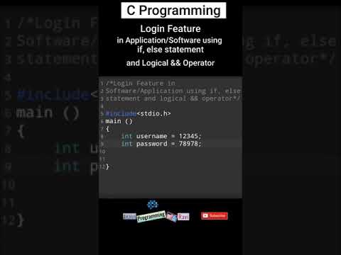 C Programming| User Login Feature for Software| #Shorts #Ytshorts #Cprogramming #Programming #Coding