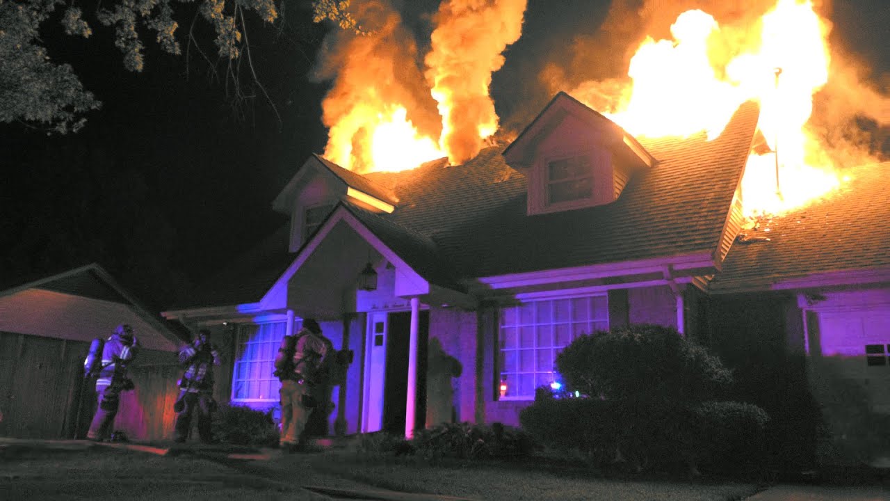 A 2 story home on fire in South Tulsa