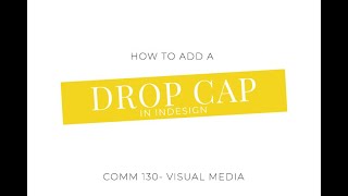 How to Add a Drop Cap in InDesign