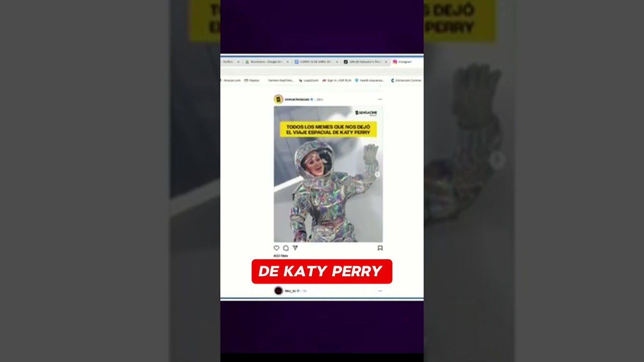 Katy Perry en el espacio! #shorts #trending #youtube #podcast  #trendingshorts #youtubeshorts - YouTube, image size:1280x720