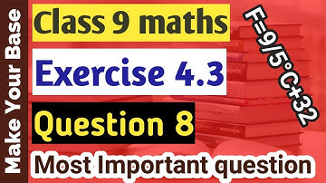 class 9 maths | Exercise 4.3 Question 8 | chapter 4 | Linear Equations in two variables | NCERT