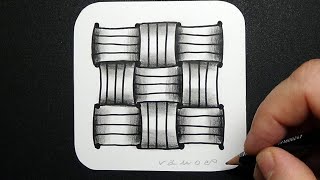 How to Draw Braid Pattern - Relaxing Art Therapy - Drawing 3D Tangle