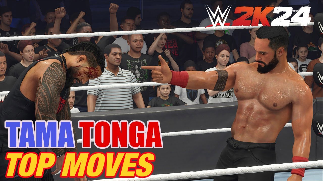 TAMA TONGA TOP MOVES, SIGNATURES, FINISHER WWE 2K24 YouTube