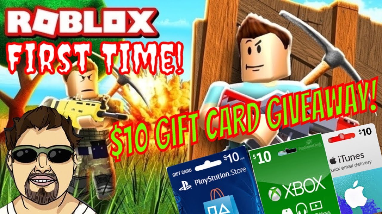 Playing Roblox For First Time 10 Gift Card Giveaway Youtube - playing roblox for first time 10 gift card giveaway
