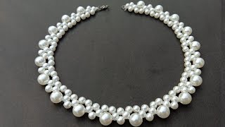 How To Make/ Pearl Necklace/ At Home/ step by step/ useful & easy