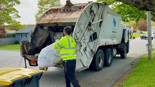 Howland Disposal’s Old Mack Garbage Truck Popping PAYT Bags