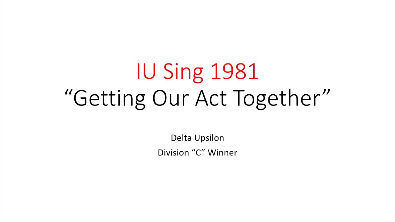 IU Sing 1981 Delta Upsilon YouTube