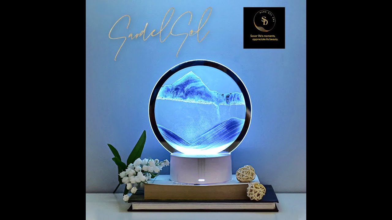 SANDELSOL 3D Timeless Moving Sand Art Display - LED Art Lamp