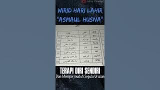 WIRID HARI LAHIR WETON  ,DOA NAQTU LAHIR ASMA'UL HUSNA Untuk hari lahir Dan Therapy mandiri