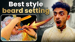 Step by step best style beard setting video enjoy Karen please subscribe and support Ansari saloon