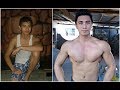 Amazing Body Transformation - From Skinny to Fit - Homemade Weights