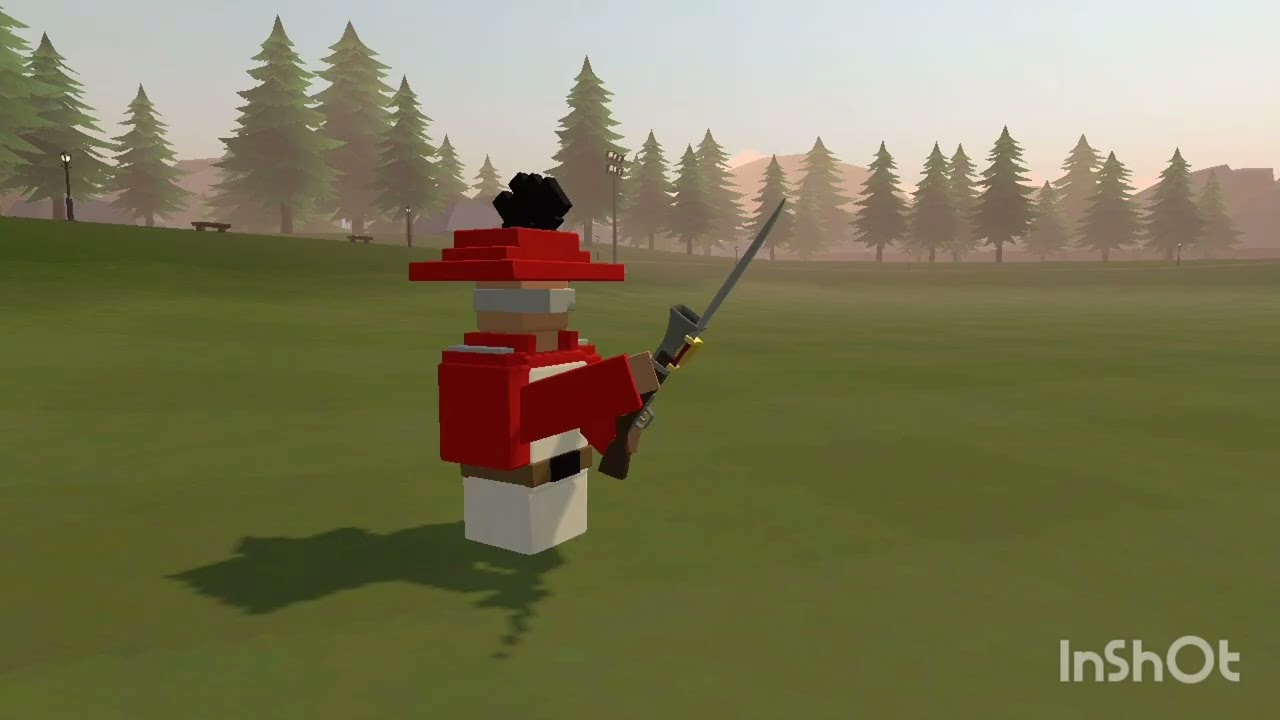 Red Outlaw Soldier loading Musket Gun and firing gun | Rec Room