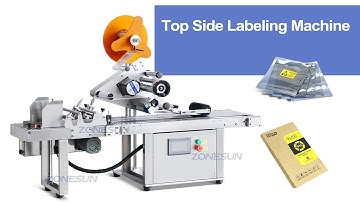 ZONESUN ZS-TB502P Tabletop Sticker Automatic Flat Box Card Paper Bag Stand Up Pouch Labeling Machine